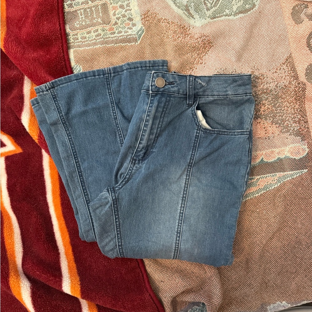 Dark Blue Flare Denim Jeans